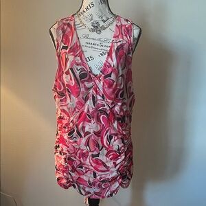 INC International Concepts Pink and White Swirl Blouse